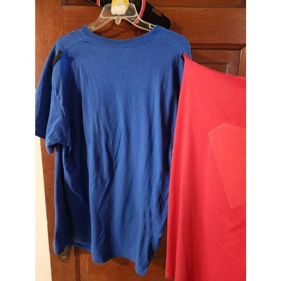 The officially licensed Superman Caped mens T-Shirt is a red, blue and yellow 10 - Picture 8 of 8